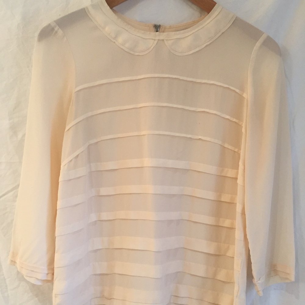 Madewell Peter Pan Collar Silk Blouse White Size S